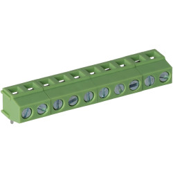 TruConnect 211855 5.0mm 10 Way Low Profile 90deg Rising Clamp Terminal Block