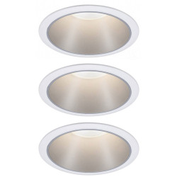 Paulmann 93410 Cole Recessed LED Ceiling Light Set Dimmable 3x6W White/Silver