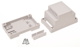 ABS DIN rail enclosure, (L x W x H) 89.2 x 53.3 x 65.1 mm, light gray, 4U65050907340
