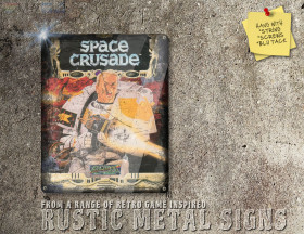 Vintage Looking PC DOS Game Space Crusade Box Artwork Metal Sign [631]