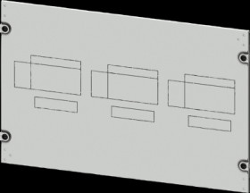 Aperture, rectangular, sheet steel, (W x H x D) 800 x 450 x 10 mm, light gray, 8PQ2045-8BA14
