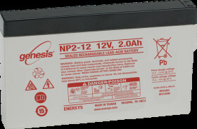 NP2-12 Rechargeable lead fleece battery, 12 V, 2 Ah, standby UPS