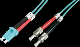 DK-2531-02/3 Fiber Optic Multimode Patch Cord, OM 3, LC / ST