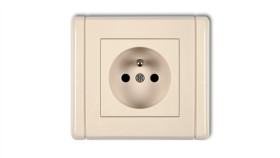 Flexi Gniazdo Pojedyncze Z/U 2P+Z Beżowy 1Fgp-1Zp