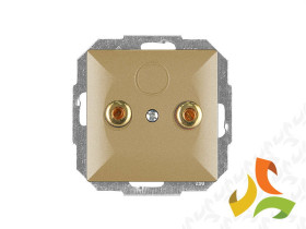 PERŁA Gniazdo głośnikowe złoto metalik PT-2PG ABEX