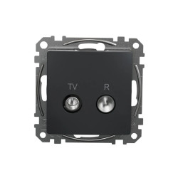 Gniazdo R/TV przelotowe (10dB), czarny antracyt, Sedna Design i Elements SDD114478R