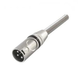 Wtyk mikrofonowy na przewód XLR 3 pin czarny z odgiętką MW160