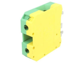 USLKG50 Złączka szynowa, na szynę DIN, zacisk śrubowy, żółto-zielony