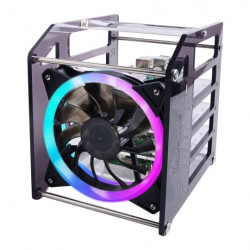 Obudowa do Raspberry Pi i Jetson Nano z wentylatorami RGB do budowy klastra i NAS - 4 warstwy - Rack Tower Pro