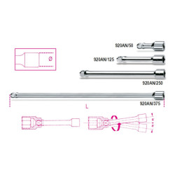 Rozszerzenie, rozm: 1/2 in, Przedłużka wahliwa, dł: 50 mm