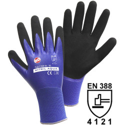 Leipold Doehle 1169-XXL Nitril Aqua Nylon Glove Size 11 XXL EN 388 CAT II