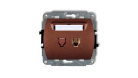 Trend Gniazda Telefoniczne Pojedyncze 1Xrj11, 4-Stykowy Brązowy Metalik 9Gt-1