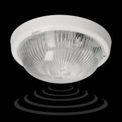 7070T-ALFA/MS. oprawa oświetleniowa z mikrofalowym czujnikiem ruchu. 100W. E27. IP44. szkło przeźroczyste A2210-HF