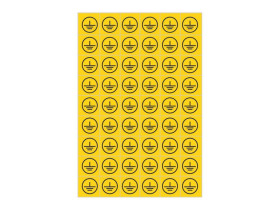 Arkusz samoprzylepny oznacznik uziemienie "U" NOZ-U TRYTYT