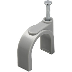 Nail clamp, max. bundle Ø 8 mm, PE/steel, gray, (H) 12.9 mm, BYB-5-12H0230, package with 100 pieces