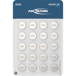 Ansmann 1516-0220 Button Cell CR2450 3V 600mAh 20pcs 10yr Shelf Life