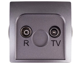 Simon Basic Gniazdo antenowe RD/TV końcowe separowane stal inox BMZAR1/1.01/21