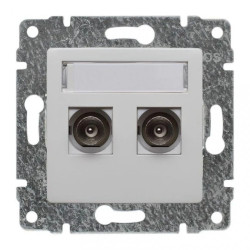 VENA Gniazdo antenowe podwójne TV białe 510456