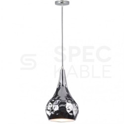 Lampa dekoracyjna wisząca chromowany klosz z przetłoczeniami fi:180mm dł:1000mm E27 max 60W IP20 V-TAC VT-8180-CH
