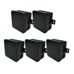 Puszka hermetyczna natynkowa elastyczna 100x100x41mm 12-wlotowa, zamknięcie na klik IP54 czarna EDO 5 szt.