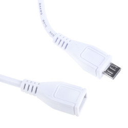 Kabel USB Złącze A Micro USB typu B Złącze B Micro USB typu B dł. 200mm Przewód przedłużający USB USB 2.0 kolor: Biały