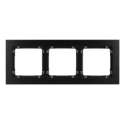 DECO Ramka uniwersalna potrójna - aluminium szczotkowane (ramka: czarna spód: czarny) 12-12-DRA-3