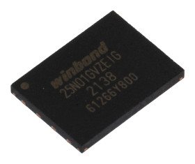 Winbond Pamięć flash NAND 1 GB 8-pinowy WSON Szeregowa Powierzchnia 7 ns, W25N01GVZEIG/TUBE