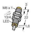 Turck Czujnik indukcyjny nie podtynkowy NPN, zamknięty NI3-EG08K-AN6X
