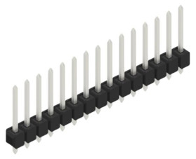 Pin header, 15 pole, pitch 2.54 mm, straight, black, 10054152