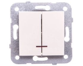 Karre Łącznik Świecznikowy 2-Grupowy Podświetlany, Kolor Krem / 90963750