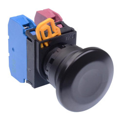 YW1B-A4E11B Black 22mm Mushroom Maintained Push Button Switch 1NO-1NC IP65 IDEC