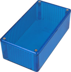 PC enclosure, (L x W x H) 150 x 80 x 50 mm, blue/transparent, IP54, 1591DTBU
