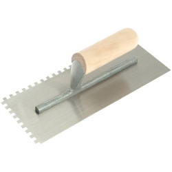 R.S.T. RTR153DS Notched Trowel 6mm Square Notches Wooden Handle 11 x 4.1/2in