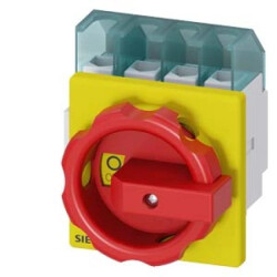 Rozłącznik główny/awaryjny 3P+N 32A 11.5kW AC23A 400V montaż tablicowy pokrętło żółto-czerwone 4 otwory 3LD2203-1TL53