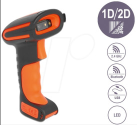 90507 Barcodescanner, 1D/2D, 2,4 GHz/Bluetooth/USB