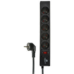 Przedłużacz przeciwprzepięciowy 5-gniazd z/u 5m czarny FMP6150