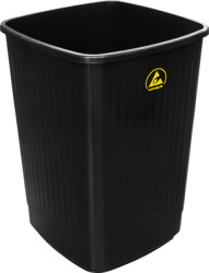 ESD wastepaper basket, seat hight 45-60 cm, 50 l, (L x W) 650 x 360 mm, black, C-213 6980