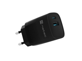 Ładowarka sieciowa NATEC RIBERA GAN 1X USB-A + 1X USB-C 30W czarna NUC-2141