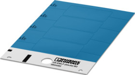 PVC device marker, (L x W) 29.8 x 59.7 mm, blue, carrier card with 4 pcs, 0804282
