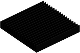 Extruded heatsink, (L x W x H) 100 x 100 x 15 mm, 3.4 to 1.9 K/W, black anodized, 10022634