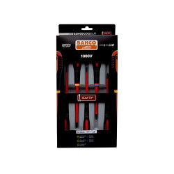 Bahco BE-9882SL SLIM ERGO&#x2122; Insulated Screwdriver SL/PZ Set 5 Piece