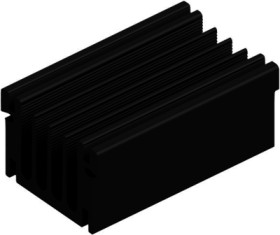 Extruded heatsink, (L x W x H) 75 x 47.8 x 33 mm, 5.3 to 2.2 K/W, black anodized, 10020800