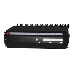 Panel dystrybucji napięć 19" 3U, 24xS, czarny