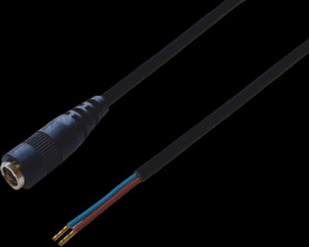 DC connection cable, 1.5 m, black, coupling 2.5 x 5.5 mm, straight to open end, 075913