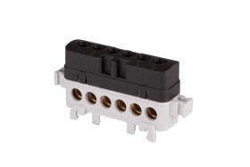 Listwa przyłączeniowa izolowana LPI-6s 6-otworów 76A IP20 czarna A18-0038