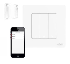 Biały Pilot Zigbee 3 kanały obsługa 9 scen Tuya Sterownik scen Moes Star Ring