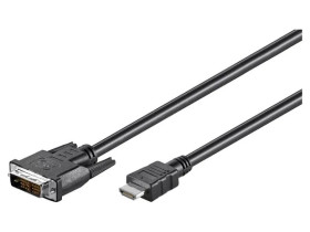 HDMI-DV020.030 Kabel HDMI 1.4 DVI-D (18+1) wtyk,HDMI wtyk 3m czarny