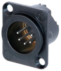 XLR panel plug, 5 pole, silver-plated, 1.0 mm², AWG 18, metal, NC5MD-LX-BAG