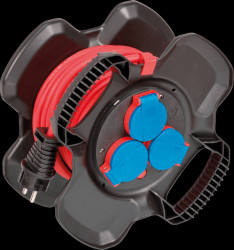 1169717100 Cable reel X-Gum, 10 m, 3 x earthed socket, IP44, rubber