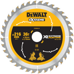 DEWALT DT99569-QZ FlexVolt XR Circular Saw Blade 216 x 30mm x 36T